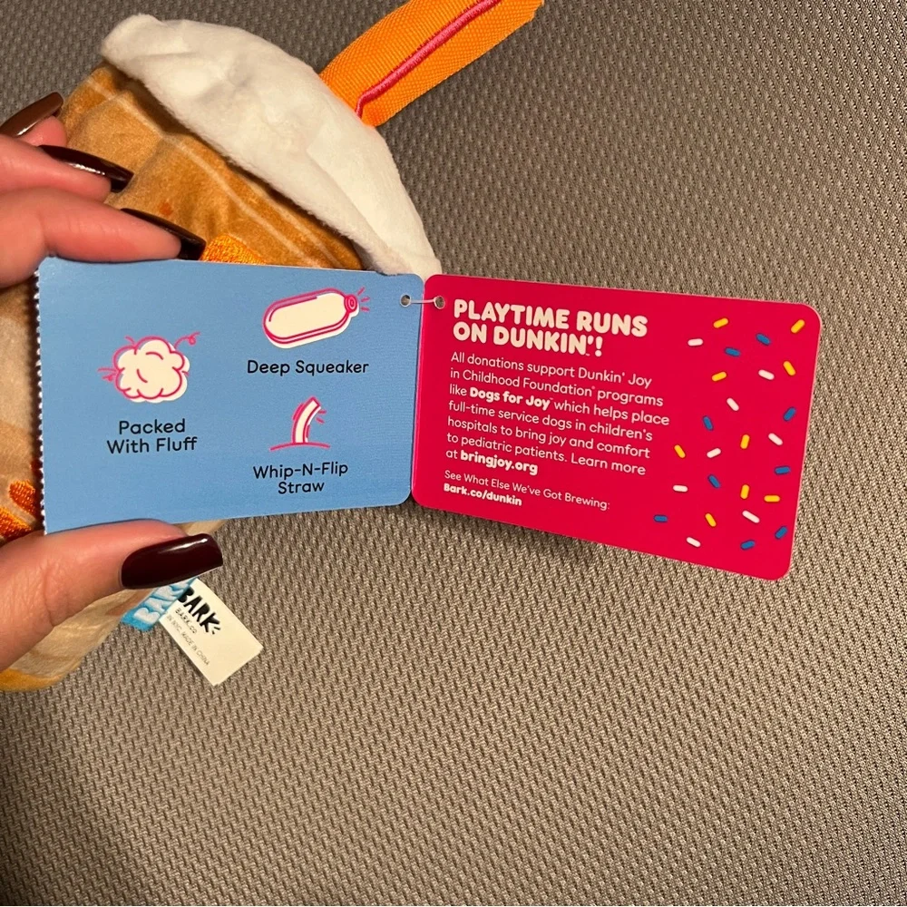 BARK Dunkin’ Donuts Iconic Iced Coffee Dog Toy - Picture 5 of 6